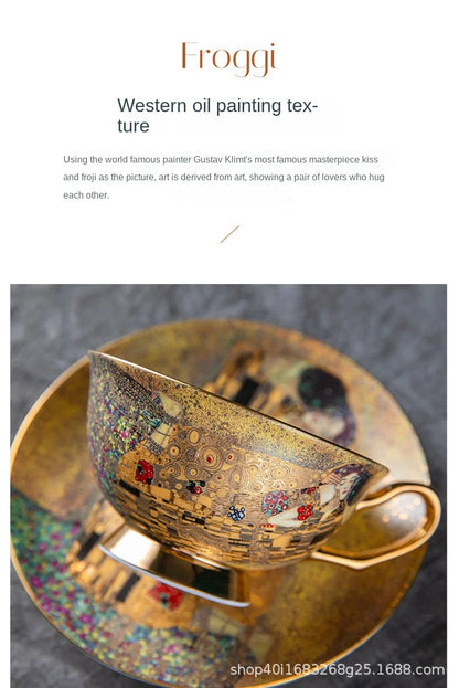 European Coffee Set Bone China Coffee Cup And Saucer Set Retro Luxury Porcelain Cup For Birthday Gift Couple Set With Gift Box.