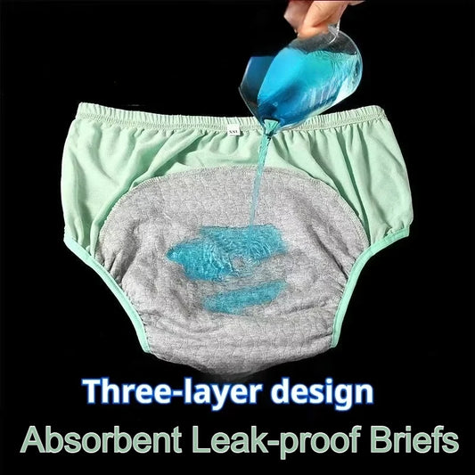 Elderly Leaking Panties Washable Women Elderly Adult Diapers Pants Anti-Side Leakage During Menstruation Pregnancy Panties.