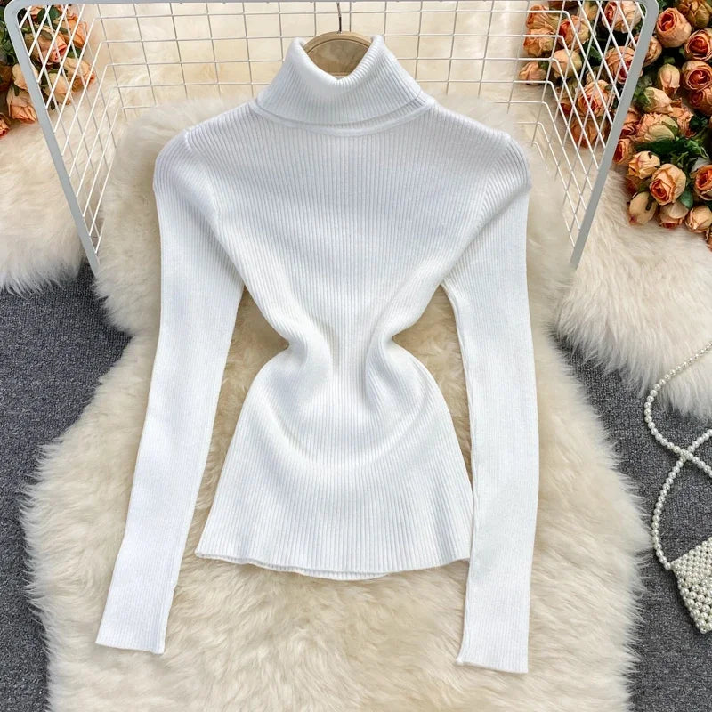 2026 neue Herbst Winter Rollkragen Langarm Gestrickte Pullover Einfarbig Multi Farbe Kaschmir Grundlegende Weiche Pullover