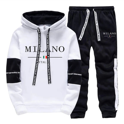 Neueste Mode Herren Sportswear Mit Kapuze Sweatshirts Jogger Hosen Männlich Täglich Casual Sport Jogging Anzug Italia Milan Gedruckt Hoodies.