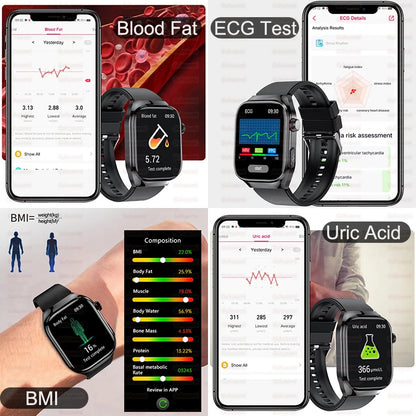 2025New Micro Physical Examination Smart Watch For Men Uric Acid Body Fat Five Organ Health Watches Bluetooth Call SmartBracelet.