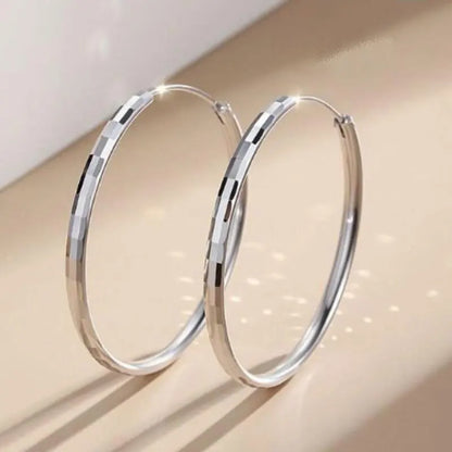 Senlissi - 925 Sterling Silver Hoop Earrings For Women 18K Gold Plated Jewelry Dazzling Women's Hoops Earrings Christmas Gifts