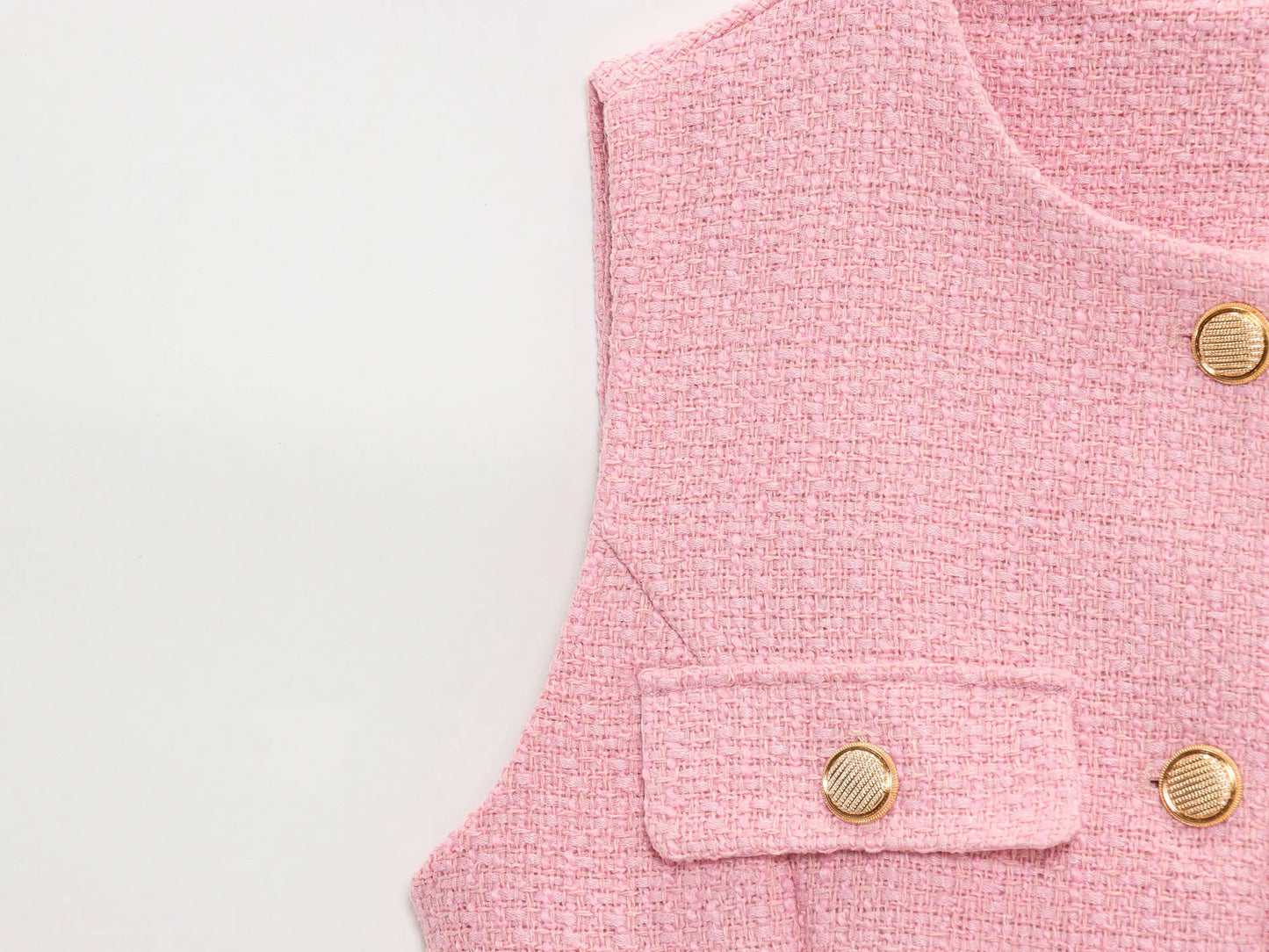 TRAFZA Frauen Elegante Solide Gürtel Westen Tops O Neck Metall Taste Ärmellose Weste Büro Dame Oberbekleidung Casual Blazer Tops.