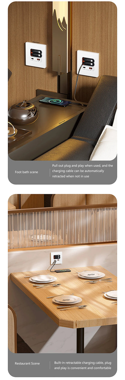 EU Universal 20W USB C Smart Steckdose Panel mit Dual Typ-C Schnellladeanschlüssen Steckdose, Handy-Lade-Typ-C-Buchse.