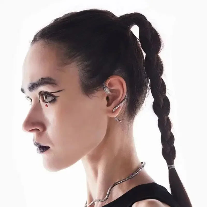 Snake Earring Clips Without Piercing Punk Non Pierced Clip Earrings Ear Cuffs for Women Men Fake Piercing Jewelry.