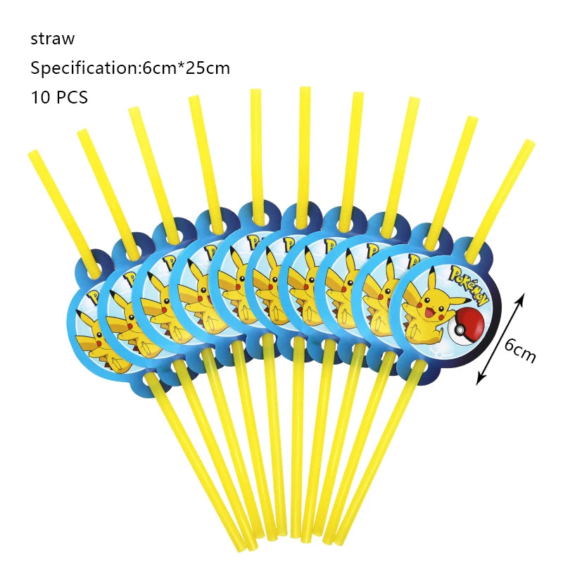 Pokemon Geburtstag Party Dekoration Neue Ligntning Pikachu Ballon Kid Event Liefert Einweg Geschirr Banner Hintergrund Platte