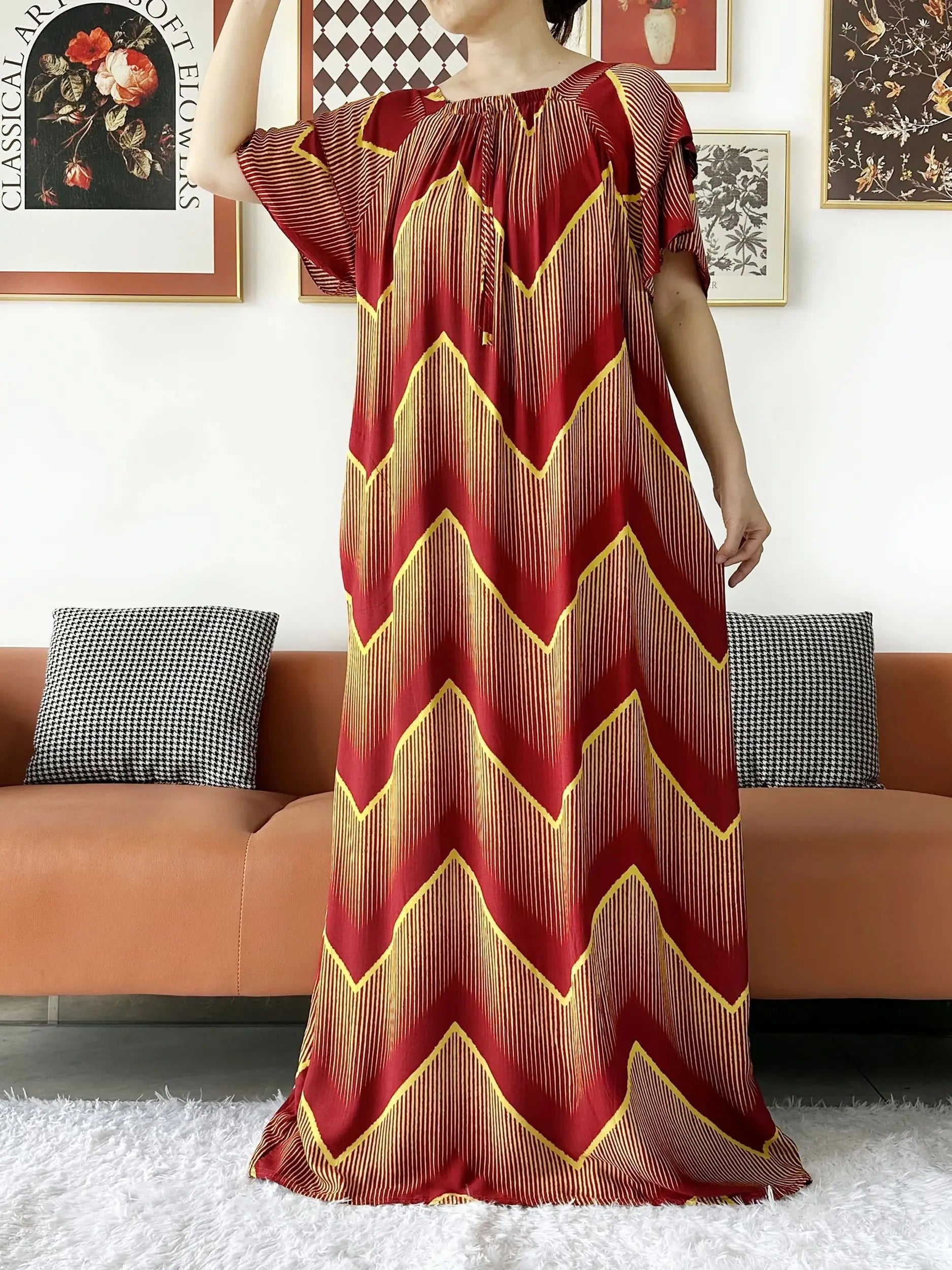 2024 New Muslim Dubai Abaay Women Cotton Dress With Big Scarf For Women Maxi Summer Short Sleeve Loose African Abaya Clothing.