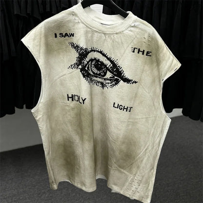 SAINT Vintage NIN Nine-inch Nail T-Shirts Best Quality Vintage Washed T Shirt Tee Tops