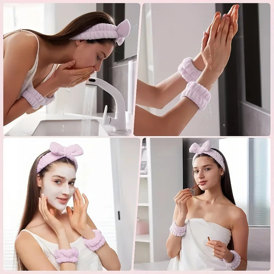 12PCS/SET Ladies multi-color Autumn and winter plush hair accessories set Daily SPA makeup face ultra-practical toiletry set Lad.