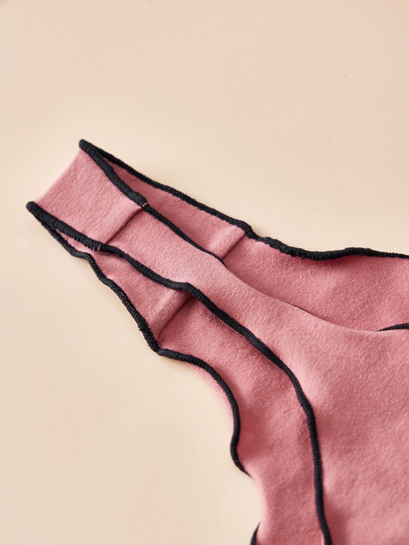 4pcs women's cotton solid color thong sexy comfortable women's underwear daily breathable T-back knitted bow cute girl low-waist.