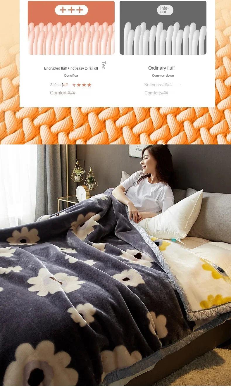 New Raschel plush thickened warm  - et 1PC 150/180/200cm nap air-conditioned room the aircraft  machine washable.