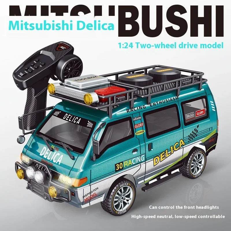 1/24 RC Car 1:24 Scale Mitsubishi Delika Car Model 2WD/4WD High Speed Remote Control Car Toy With Light Gift.
