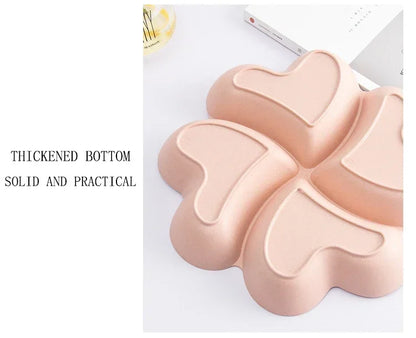 4-grid Fruit Plate Tray Heart Shaped Creative Plates Storage Box Dried Fruit Snack Plates Divided Candy Dessert Plate Container.