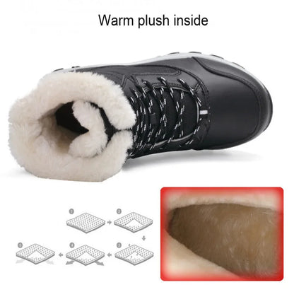 Women's Boots Lightweight Fur Boots Ankle Heels Winter Shoes Woman Fashion White Platform Botas Mujer Snow Boots Winter Footwear.