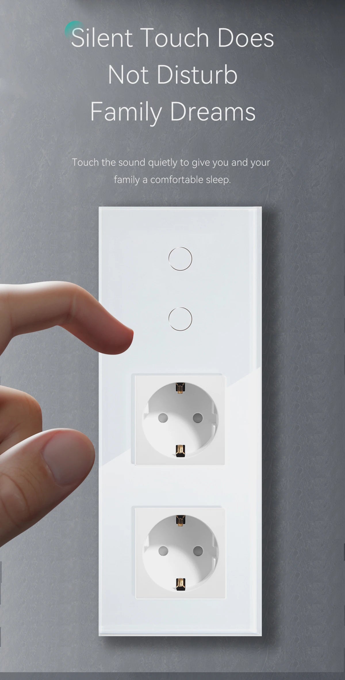 BSEED EU-Standard, einzelne Steckdose, Touch-Schalter, USB-Wandsteckdosen, Doppelsteckdosen, dreifache Steckdosen, vierfache Glassteckdosen.