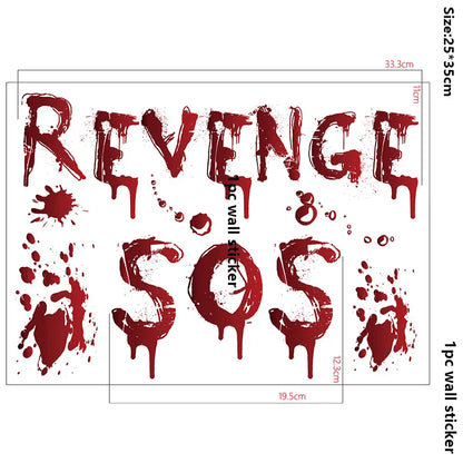 Halloween Wandt üren Fenster Aufkleber Blut Handabdruck Fußabdruck Schädel Muster Halloween Party Szene Dekor liefert Horror Requisiten.