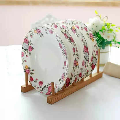 4pcs, 8inch, fine bone china plates dinner sets, porcelain serving dishes, ceramic chafing dishes, kitchen utensils sets plates.