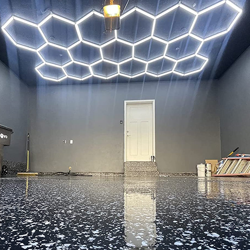 LED Garage Ceiling Hexagon Light Connector Honeycomb Detailing Car Auto Body Repair Wash Station Workshop Tube Light Customized.