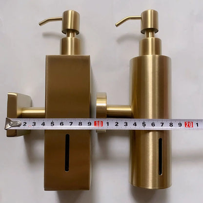 250 ml manueller Seifenspender aus gebürstetem Edelstahl zur Wandmontage, goldener schwarzer quadratischer runder Seifenspender für Hotelbadezimmer