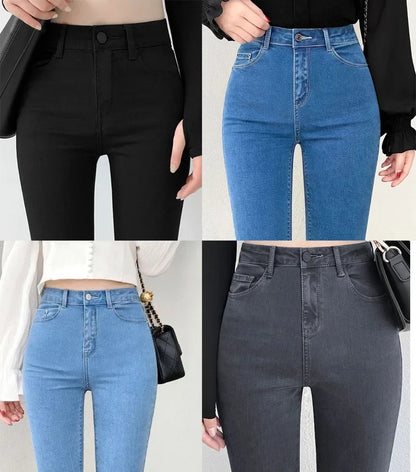 Woman Large Size Streetwear Sexy Stretch Denim Pants High Waist Skinny Pencil Jeans Spring Korean Fashion Casual Kot Pantolon.