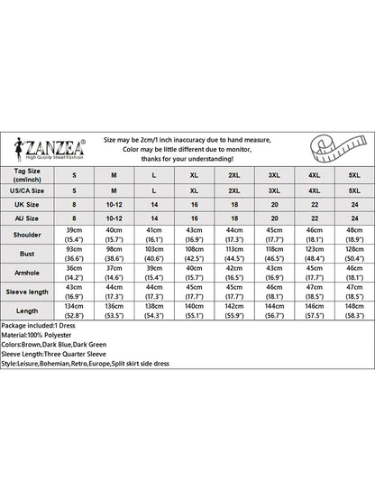 Zanzea Mode Frühling Revers Hals 3/4 Ärmel solide Kaftan Sommerkleid elegante Frauen langes Hemd Kleid Robe Femme Arbeit Party Vestido