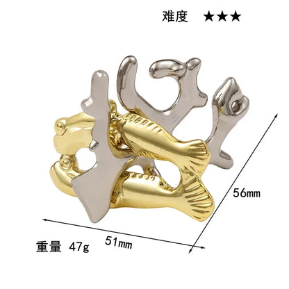 Alloy Metal Unlocking Toys Brain Teaser Metal Puzzle Toys Children Adult Funny Gift IQ Challenge Game.
