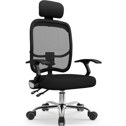 Daccormax Ergonomischer Bürostuhl, Mehrpunktstütze, verstellbare, atmungsaktive Netzrückenlehne, drehbarer Computer-Schreibtischstuhl mit Kopfstütze