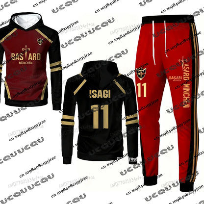 Anime Blue Lock MICHAEL KAISER Tracksuit Sets For Men Hoodies+Long Pants Suits Autumn Winter Casual Sets For Men Christmas Suits.