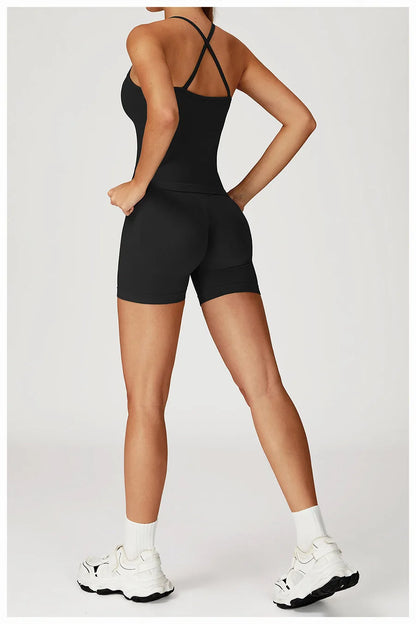 2PCS Yoga Suit Sports Set Women Gym Set Woman Tracksuit Running Workout Long Sleeve Sports Shirt Shorts and bra set Sport Outfit