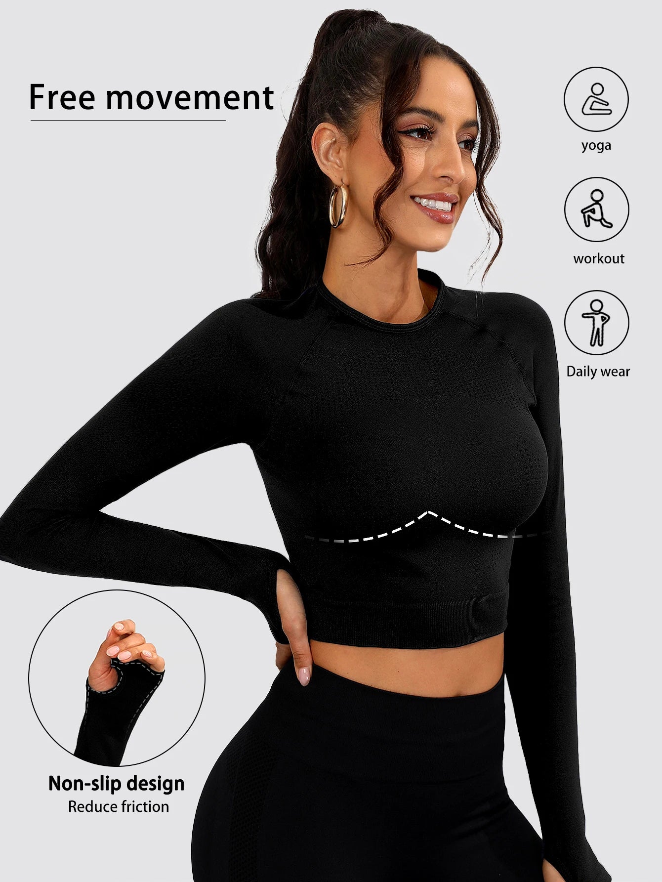 Seamless Women Sporty Top Women Long Tops T-shirt Sportswear Woman Gym Tank Top Sports Yoga T-shirts Female Clothing.