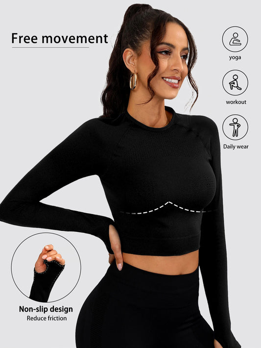 Seamless Women Sporty Top Women Long Tops T-shirt Sportswear Woman Gym Tank Top Sports Yoga T-shirts Female Clothing.