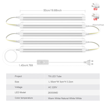 1-2PCS 25W T8 Led Tube Light,High Efficiency Saves 50% Energy Replacement for Fluorescent Tubes,Workshop Warehouse Lighting.
