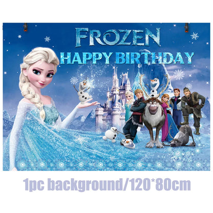 Disney gefroren Geburtstag Dekorationen Mädchen Papier Geschirr Teller Servietten Tassen Schnee königin Geburtstag Deko Hintergrund Luftballons Lieferungen.