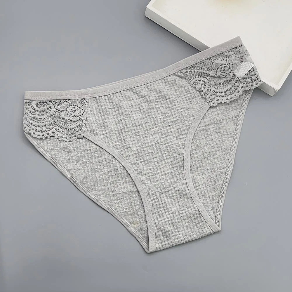 Moonflame 5 Pcs Seamless Cotton Briefs Sport Comfortable Solid Color Women's Panties.