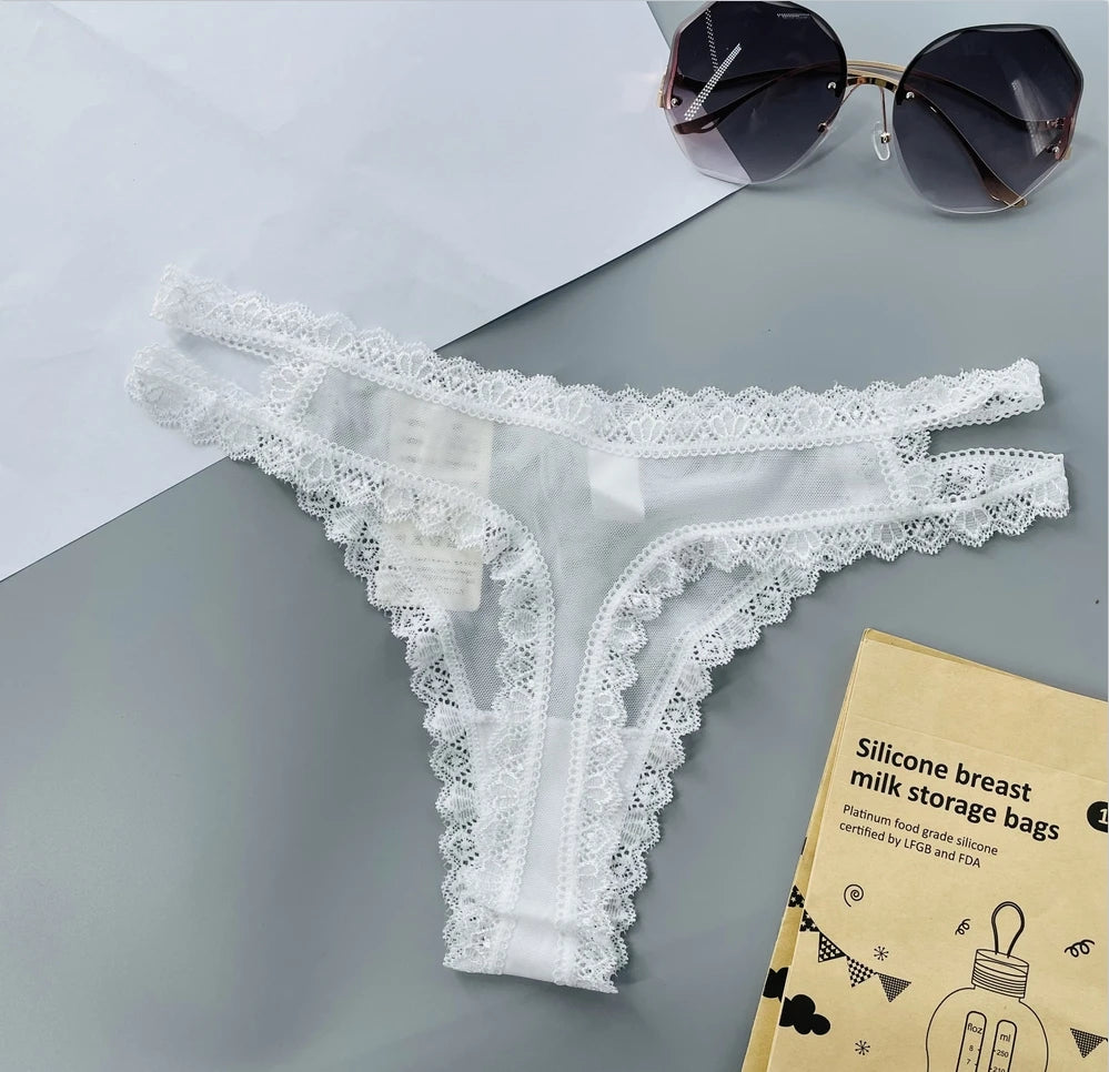 Lace Sexy Mesh Transparent Thong Women Panties Underwear Women Seamless G-String Female Underpants Intimates Lingerie.