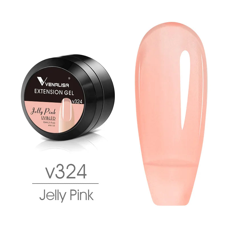Venalisa Camouflage Nail Gel 15ml Soak Off UV LED Nail Polish Builder Construction Extend Semi Transparent  Jelly Poly Nail Gel.