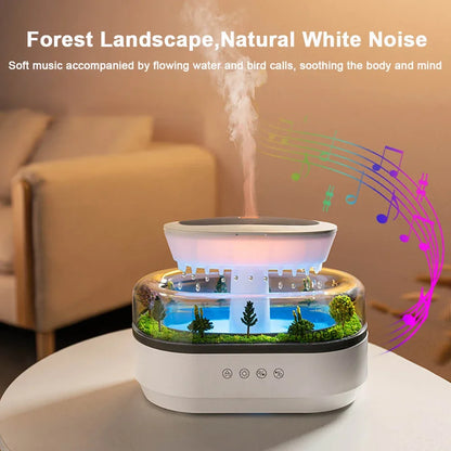 New Aroma Humidifier Raindrop Air Humidifier Colorful Atmosphere Light White Noise Music Essemtial Home Oil Fragrance Diffuser.
