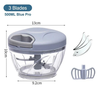 Manual Meat Mincer 500/900ML Garlic Chopper Kitchen Cooking Accessories Vegetable Onion Cutter Rotate Garlic Press Crusher