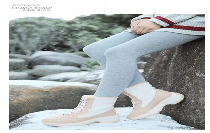 Women's Boots Lightweight Fur Boots Ankle Heels Winter Shoes Woman Fashion White Platform Botas Mujer Snow Boots Winter Footwear