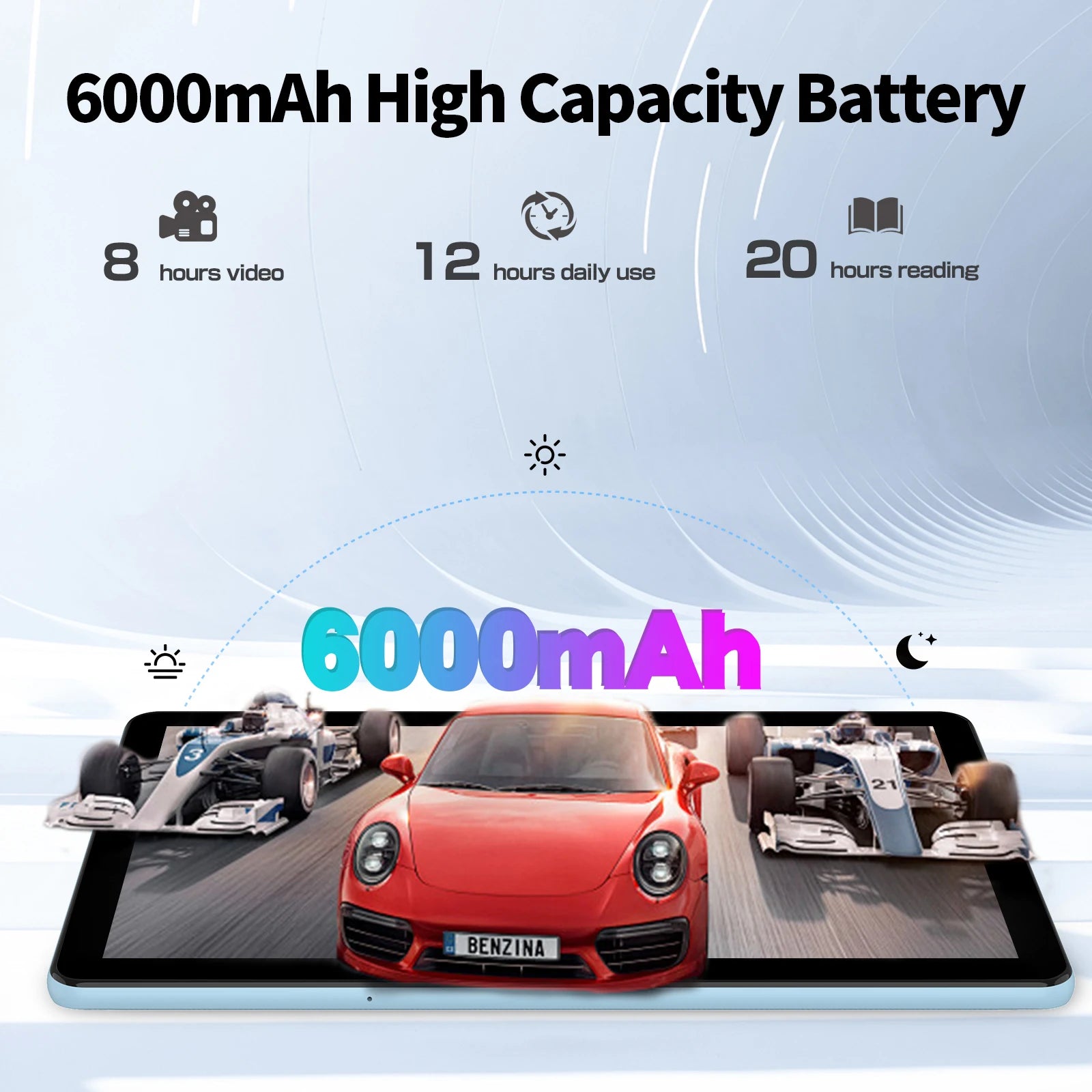 10.1" Android Tablet with Octa-core Processor 8GB(4+4GB Virtual) RAM 64GB ROM HD IPS Touchscreen, Wi-Fi 6, BT 5.0, Dual Camera.