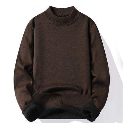 Knitwear Sweater New Autumn/Winter Mock Neck Sweatshirts Solid Color Pullovers Man Brand Casual Mens Clothing