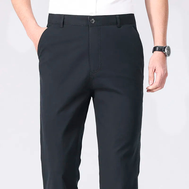 Chino-Hose für Herren, Business-Casual-Kleiderhose, Frühling, Sommer, Herbst, leichte, bequeme Hose mit Taschen.