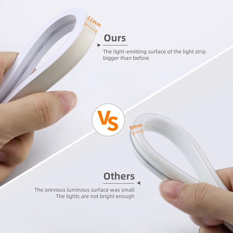 USB 5V Remote Control Dimmable Pure Silicone Tube COB Neon LED Strip Light Waterproof For Garden Bedroom Kitchen Backlight Decor.