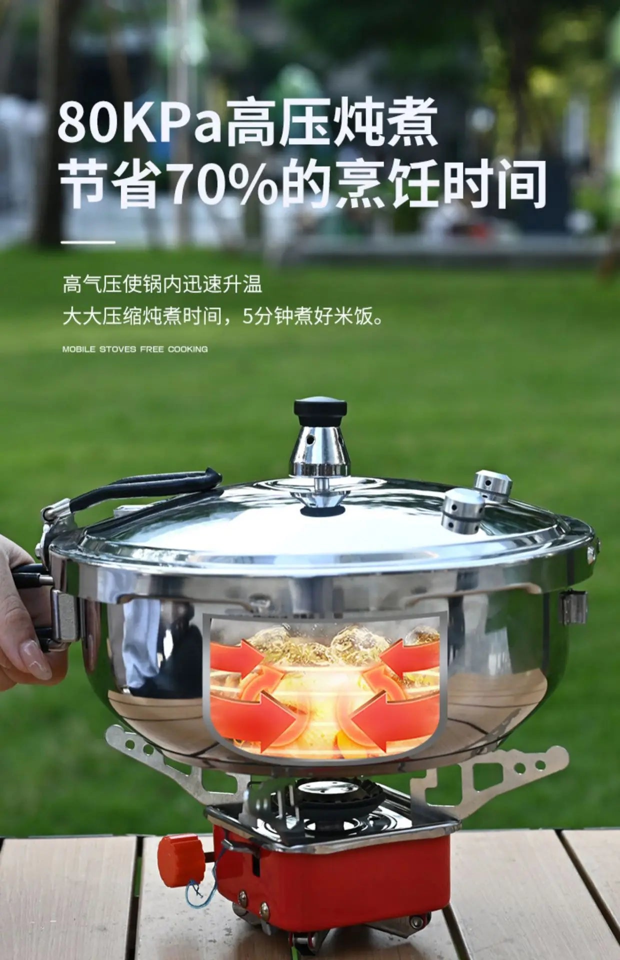 Outdoor Small Cap Pressure Pot Mini Portable Gas Pressure Pot Explosion proof Household Thickening.