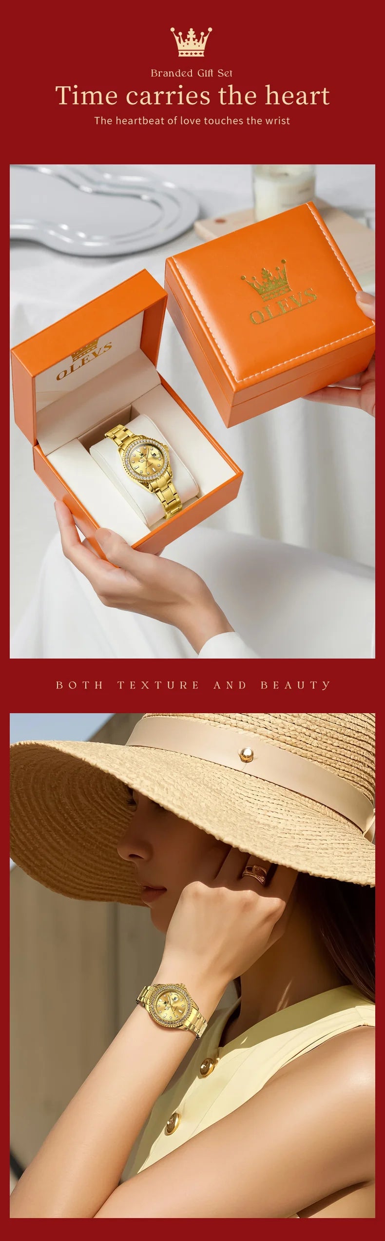 OLEVS 9945 Women Brand Original Quartz Watch Luxury Diamond Automatic Calendar Watch Waterproof Gold Elegant Women Watch Reloj.