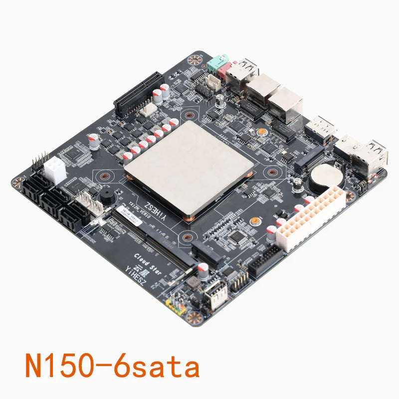 N150 NAS DDR4 Motherboard 6* SATA3.0 2X Intel I226 2.5G Mini ITX 17x17CM 2* M.2 1XPCIE For Soft Router DIY NAS Storage Server.