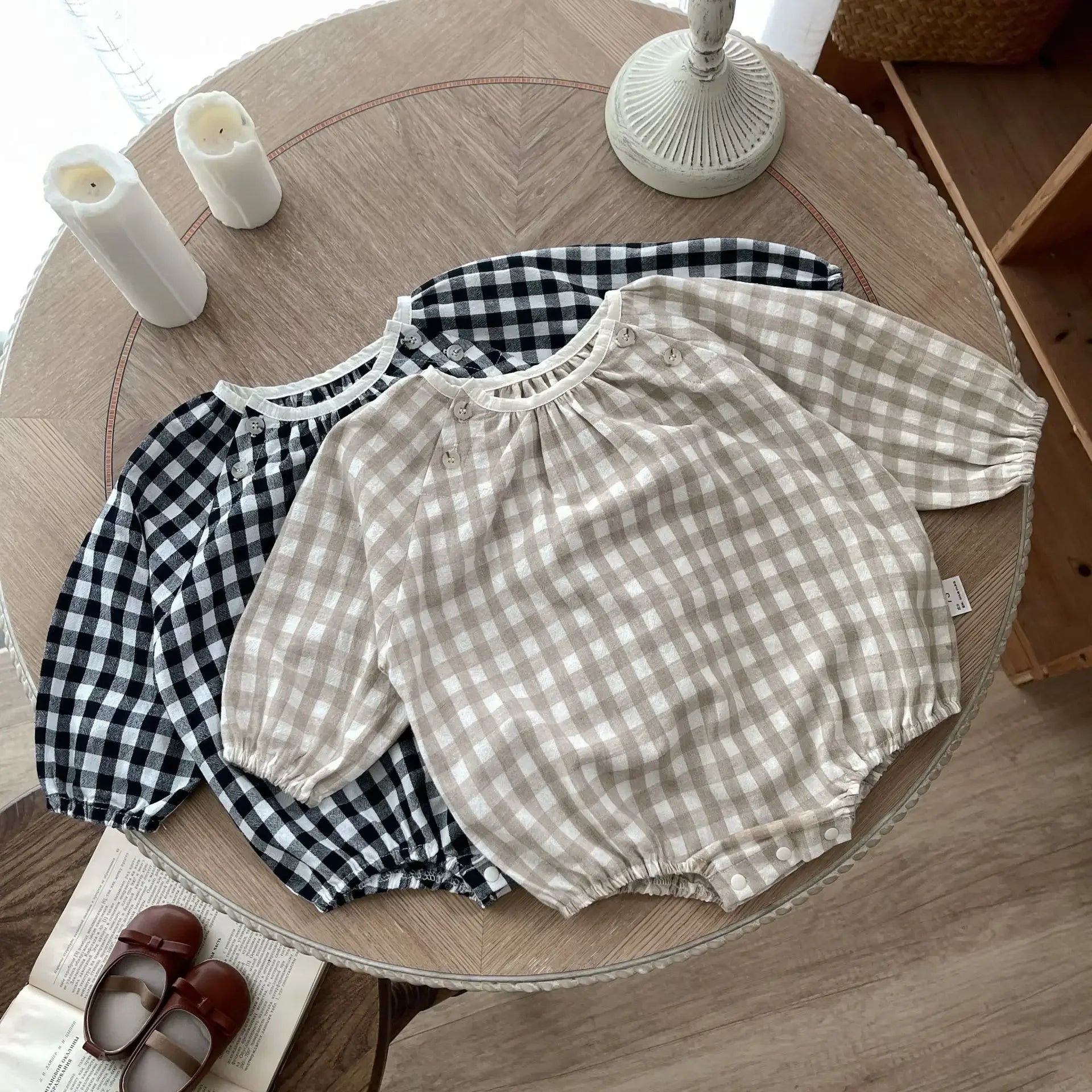 Frühling Herbst Ins Neugeborenen Plaid Langarm Body Lose Junge Baby Onesie Casual Kind Mädchen Baumwolle Strampler Kleinkind Kleidung.
