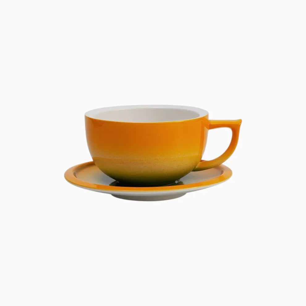 MUVNA Coffee and tea tools Cups 280ml/for Latte,Hot Tea,Cappuccino,Mocha,Cocoa,White/Cup and Saucer Set/Ceramic Latte Coffee Cup.
