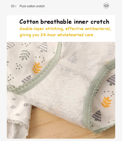 New Women Panties Antibacterial Cotton Lace Underwear Women's Floral Sweet Girls Briefs Mid-waist Shorts Female Lingerie M-XXL.