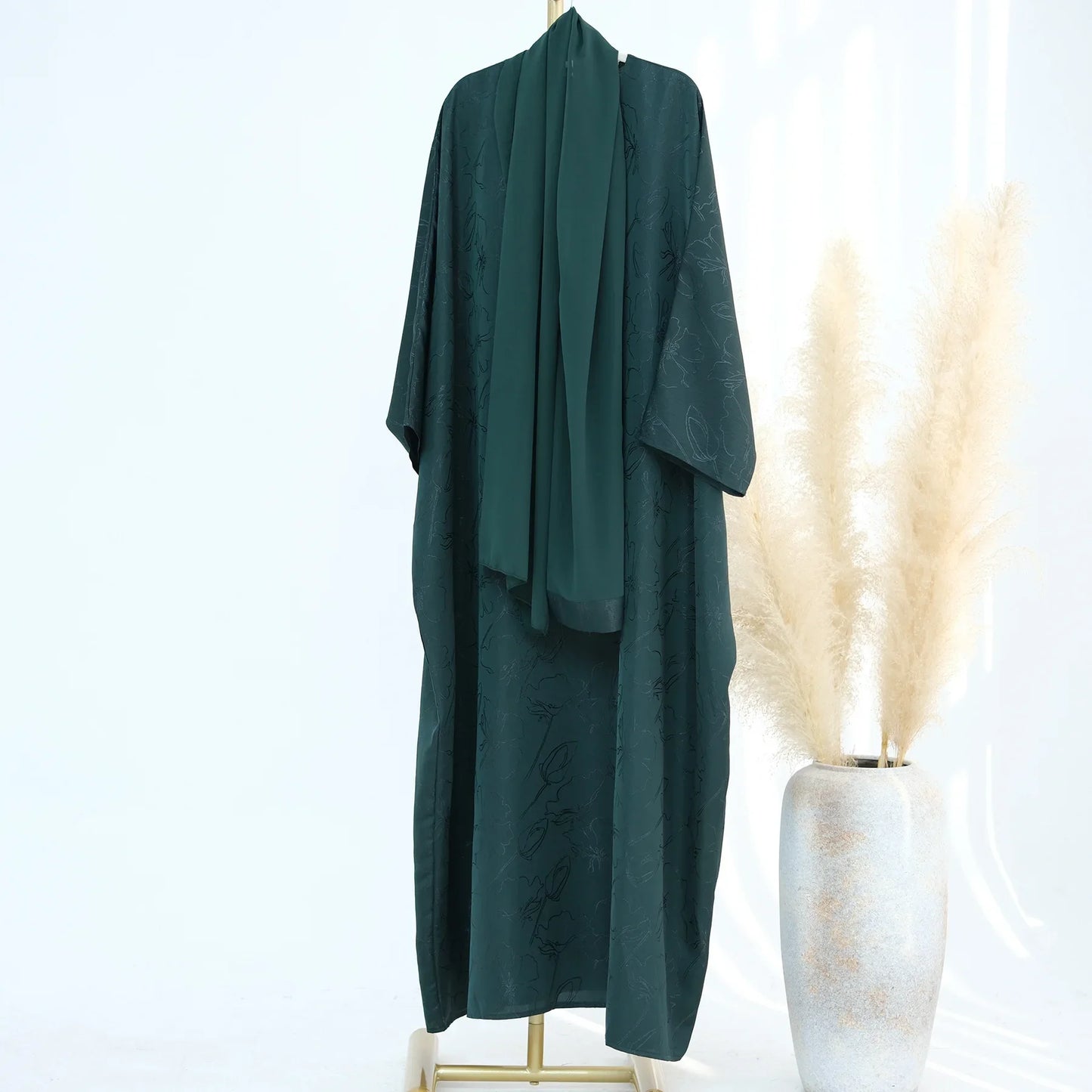 Luxury 2 Piece Muslim Outift Sets for Women Ramadan Dubai Hijab Abaya Dress Islamic Party Kaftan Robe Elegant Turkey Gown 2025